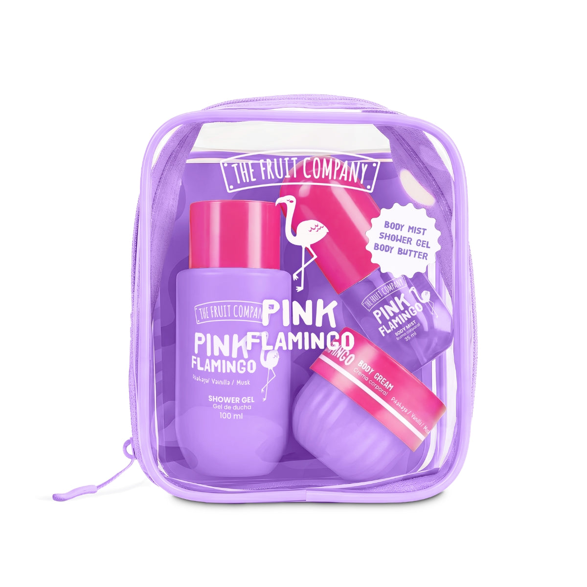 TRAVEL SET PINK FLAMINGO
