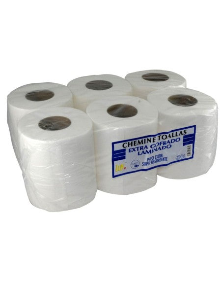 PAPEL CHEMINE EXTRA GOFRADO BLANCO 800gr | PAQ. 6 UD.