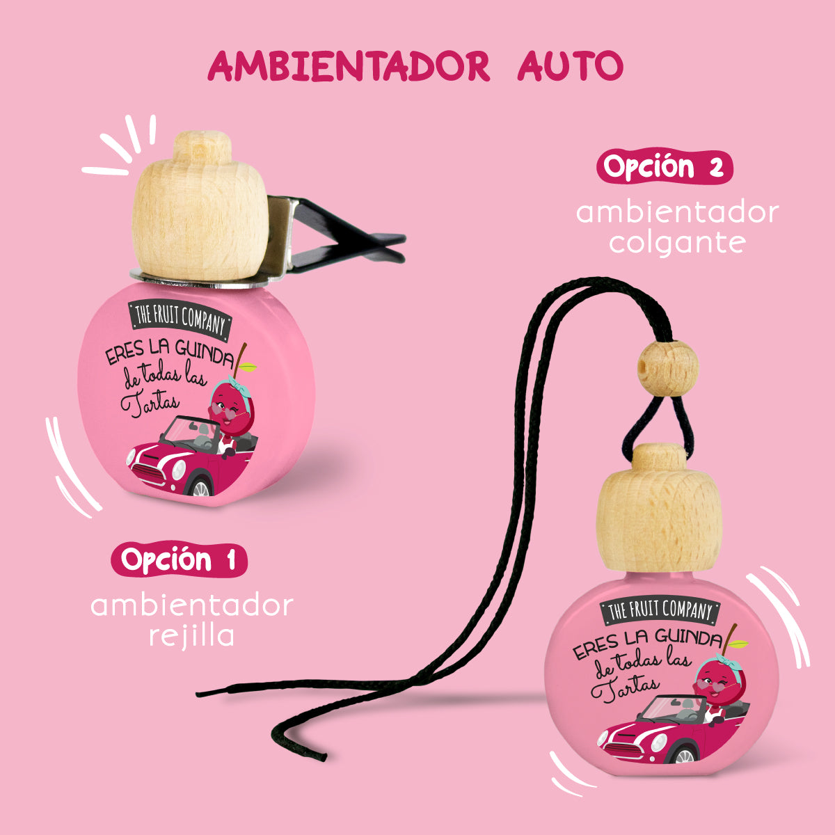 AMBI. COCHE COLGANTE C/PINZA CEREZA